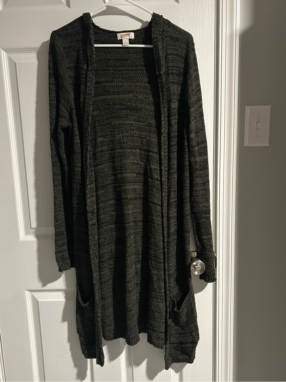 ‼️Arizona Jeans Green Long Hooded Knit Cardigan Sweater